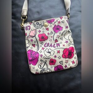 Coach Floral Crossbody Bag - Pink and Cream